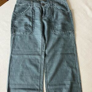 Free People low rise linen/cotton cargo pants